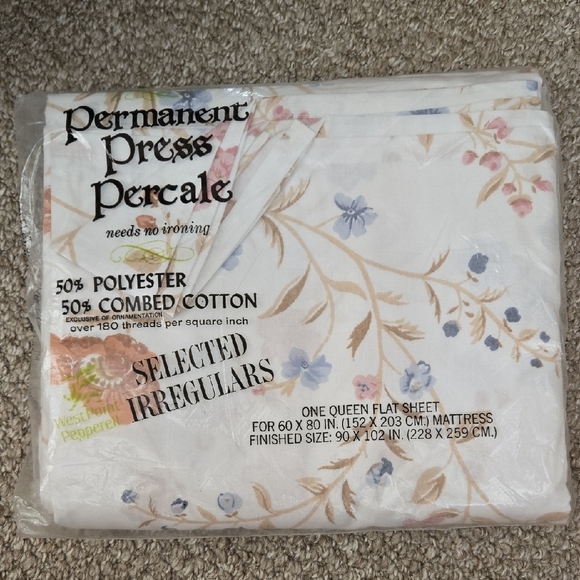 west point pepperell Other - NWT West Poiny Pepperell Floral Queen Flat Sheet
